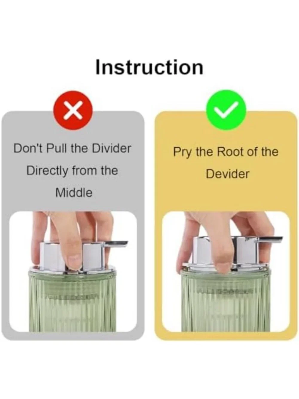Set of 2 Green Glass Foaming Soap Dispensers - Stylish Bathroom Decor